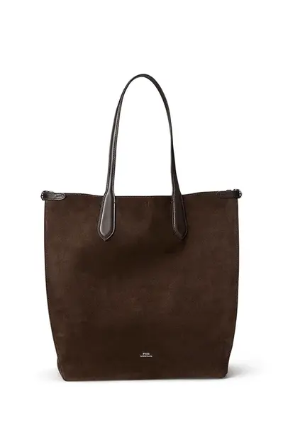 Semišová taška Polo Ralph Lauren hnědá barva, 428968152