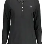 US POLO BLACK WOMEN'S LONG SLEEVED POLO SHIRT