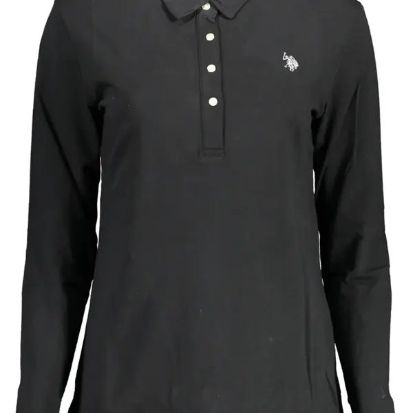 US POLO BLACK WOMEN'S LONG SLEEVED POLO SHIRT