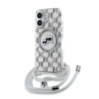 Zadní kryt Karl Lagerfeld IML Monogram Crossbody K&CH Heads MagSafe pro Apple iPhone 16, transparentní