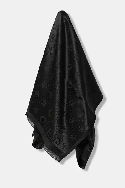 Šála Guess dámská, černá barva, vzorovaná, AW5359 POL03