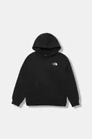 Dětská mikina The North Face TEEN ESSENTIAL OVERSIZED HOODIE černá barva, s kapucí, hladká, NF0A89HAJK31