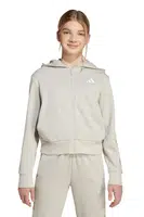 Dětská mikina adidas béžová barva, s kapucí, vzorovaná, KC5419
