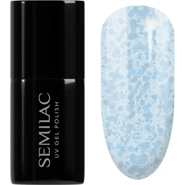 Semilac UV Hybrid Crushed_ICE gelový lak na nehty s použitím UV/LED lampy odstín 493 Bubble Gum 7 ml