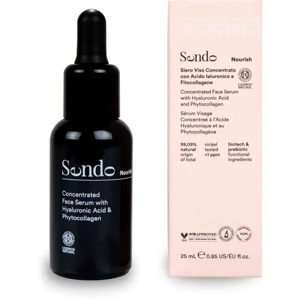 Sendo Nourish Concentrated Face Serum with Hyaluronic Acid & Phytocollagen koncentrát s kyselinou hyaluronovou a fytokolagenem 25 ml
