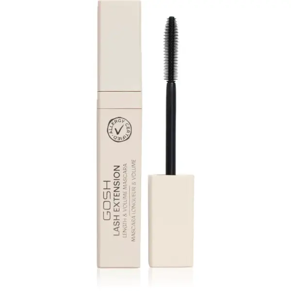 GOSH COPENHAGEN Lash Extension řasenka pro prodloužení a zahuštění řas odstín Extreme Black 7 ml