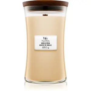 Woodwick Vanilla Bean vonná svíčka s dřevěným knotem 609.5 g