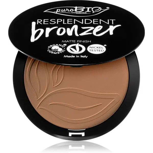 puroBIO Cosmetics Resplendent bronzer s matným efektem odstín 01 Pale brown 9 g