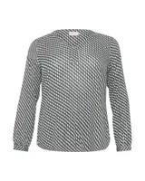 KAFFE CURVE Blúzka 'Cami'  tmavosivá / biela