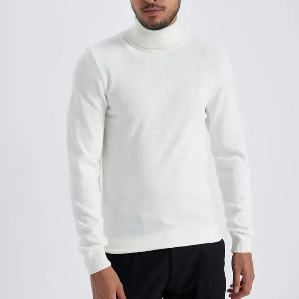 DEFACTO Slim Fit Slim Fit Turtleneck Basic Plain Knitwear Sweater