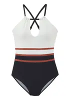 LASCANA Jednodielne plavky  hrdzavohnedá / čierna / biela