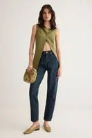 Trendyol Dark Blue High Waist Mom Jeans