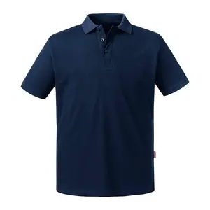 Navy blue men's polo shirt Pure Organic Russell
