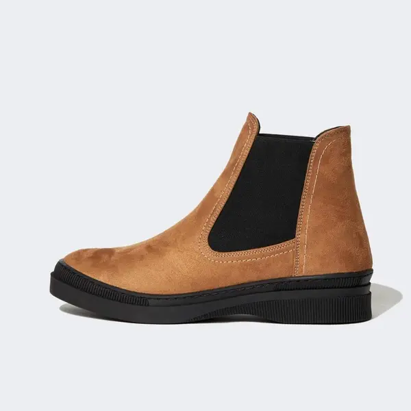 DEFACTO Women's Chunky Sole Chelsea Faux Leather Boots