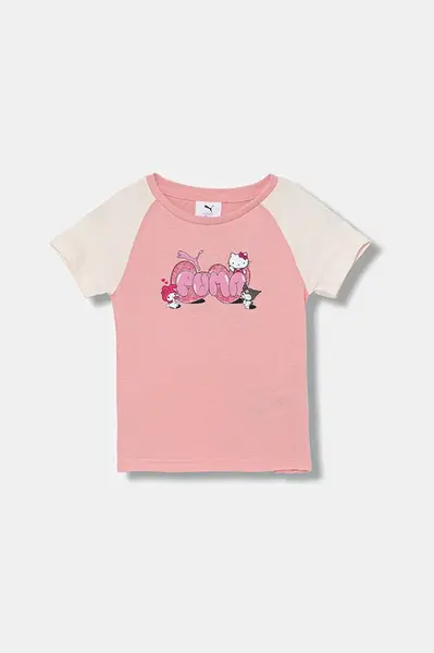 Dětské bavlněné tričko Puma PUMA X HELLO KITTY & FRIENDS Slim Tee růžová barva, 632391