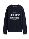 TOMMY HILFIGER Sveter 'ATHLEISURE'  tmavomodrá / biela
