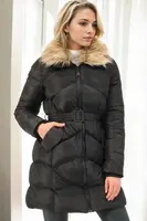 Z6767 DEWBERRY WOMEN'S COAT-BLACK-1
