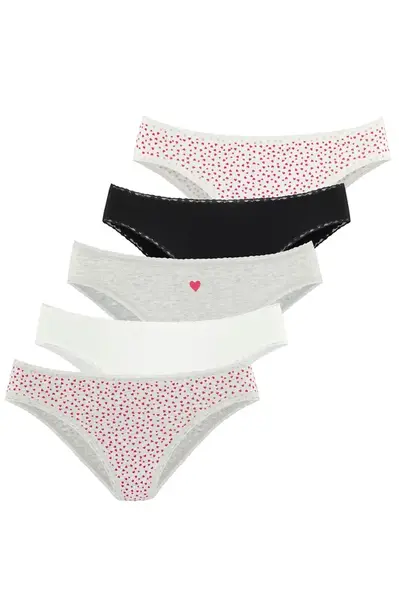 LASCANA Nohavičky  sivá melírovaná / červená / čierna / biela