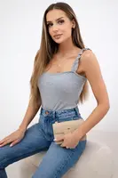 Tělová halenka na ramínka šedá