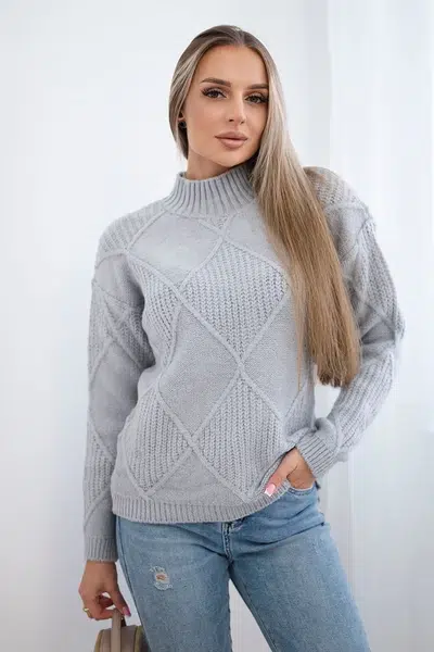 Svetr převlečený přes hlavu v diamantově šedé barvě