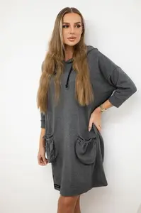 Grafitové šaty s kapucí