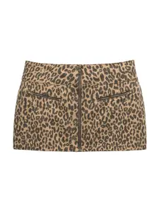 Pull&Bear Sukňa  hnedá / kapučíno / antracitová