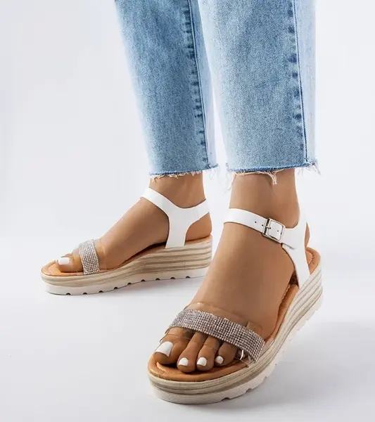 Gemre White wedge sandals Bussière