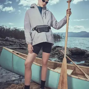 Koton Outdoor Coat Hooded Zippered Pocket Tie Waist Stopper