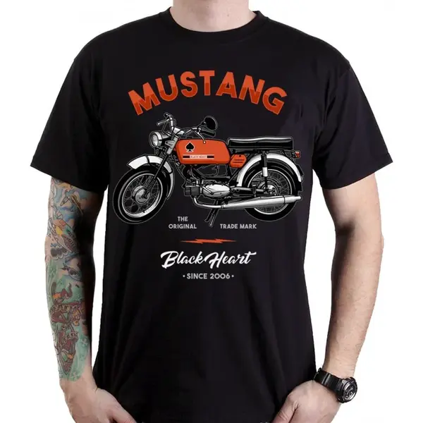 Triko BLACK HEART Mustang černá L