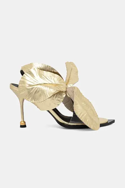 Kožené sandále Vanda Novak Daisy Platinum Gold