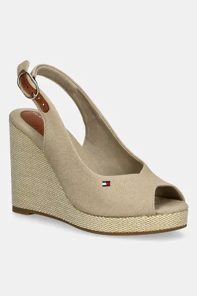 Sandále Tommy Hilfiger FLAG HIGH WEDGE ESPAD SLINGBACK