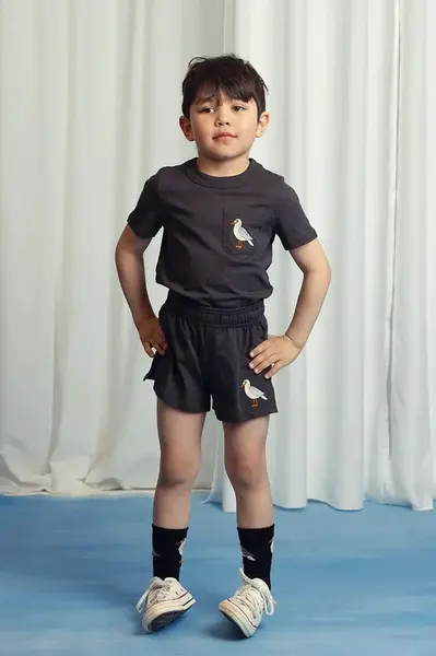 Mini Rodini Detské bavlnené šortky Mini Rodini Seagull