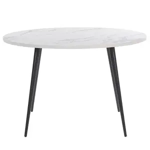 Beliani JÍDELNÍ STŮL 120/120/76 cm Bílý černý Kulatý Odeon