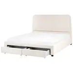 Beliani POSTEL 180/200 cm Krémově bílá Sardent