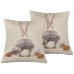 Beliani DEKORATIVNÍ POLŠTÁŘ sada 2 ks Taupe 45/45 cm Buxus