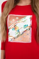 Šaty s grafikou 3D Bird red