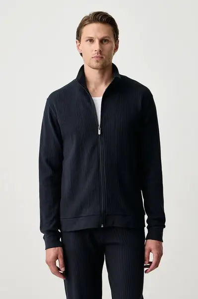BOSS  loungwear mikina pánská s bavlnou Structure Zip Jacket