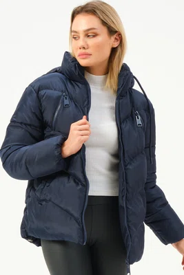 Z6769 DEWBERRY WOMEN'S COAT-NAVY-1