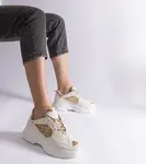Gemre Beige women's sneakers with glitter inserts Caraballo