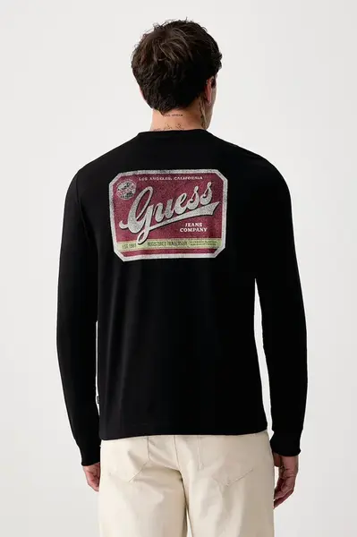 Guess Jeans  tričko s dlouhým rukávem pánské bavlněné