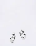 Maria Black Whirl Huggie Silver PAIR Silver