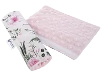 Medi Partners Cotton + minky car seat belt protector – Flowers + pink minky