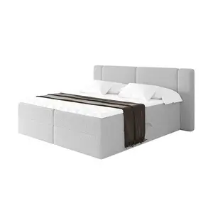 ALTDECOR POSTEL boxspring s matrací H4 - EVON - 200x200 cm Světle šedá