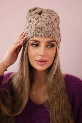 marka niezdefiniowana Fleecová čepice Teresa K285 tmavě béžová