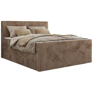 MKS POSTEL BOXSPRING TILIANO KING DUO 180/200 - Hnědá manšestr - H3