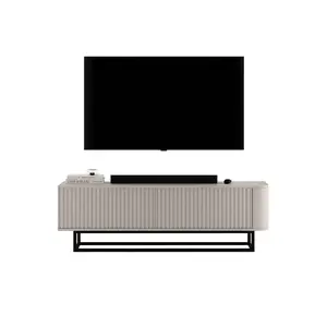 Meble Lindner TV STOLEK Aurora kašmírový matný 140 cm s kovovým rámem