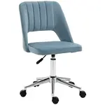 SHOPENTRA OTOČNÁ židle, modrý samet, ergonomická, do obývacího pokoje