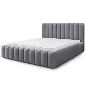 MASSENO ČALOUNĚNÁ Postel DINESE 200x200 cm Šedá