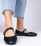Gemre Black women's ballet flats with a bow Mansy