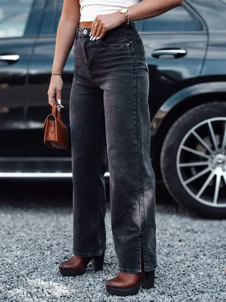 Dámské široké černé džíny JEANDII